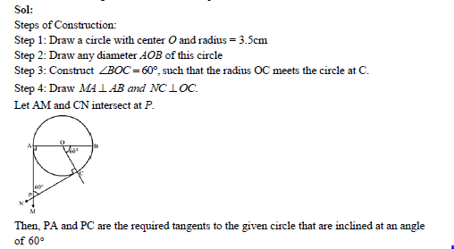 Telugu] Draw a Circle of radius 4 cm . From a poit 7.5 cm away from i