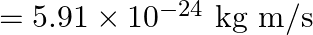 =5.91 \times 10^{-24} \mathrm{~kg} \mathrm{~m} / \mathrm{s}