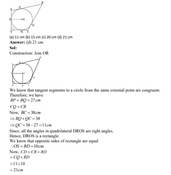 In the given figure, a circle is inscribed in a quadrilateral ABCD ...